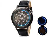 Men’s LED Touch-Screen Business Watch with Faux Leather Stra