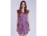 Manga curta de Mulheres Floral Print Dress M.