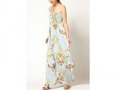 Floral Print Halter Maxi Dress M. da Mulher