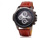 VALIA 9108-1 Men's Quartz Movement Analog Watch with Faux Le